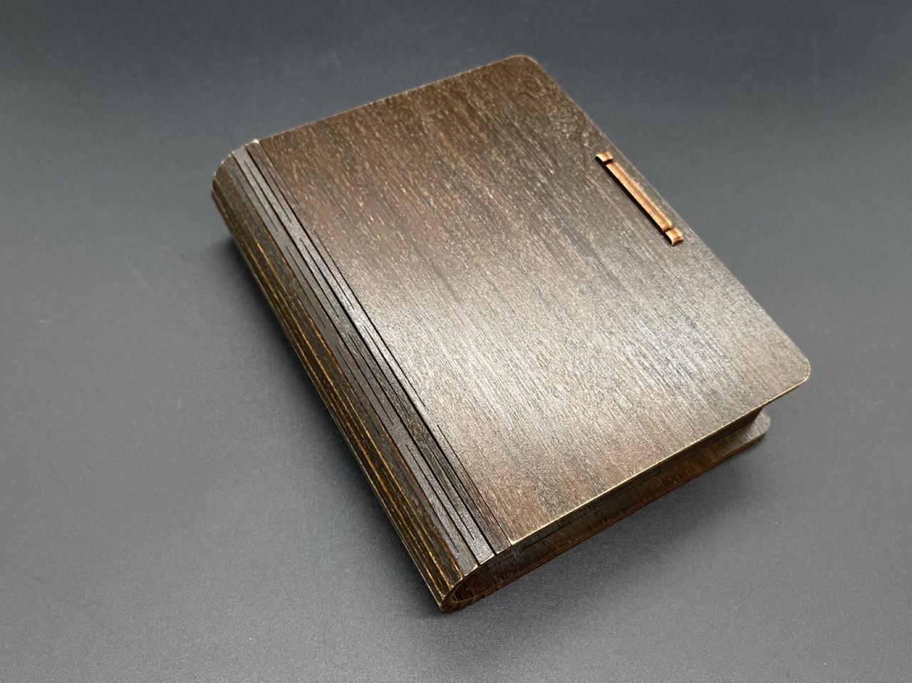 Шкатулка-купюрница подарочная тонированная из фанеры 14х11,5х3,5 см (KF-017-49)