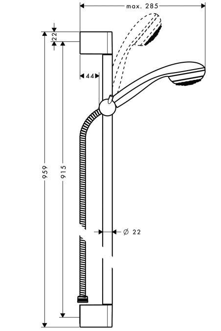 Набір душовий Hansgrohe Crometta 85 27729000 пластик Хром (ANT-29925) - фото 2