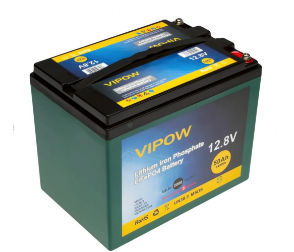 Акумуляторна батарея Vipow LiFePO4 12.8V 50Ah із вбудованою ВМS платою 40A (1866639034) - фото 1 Акумуляторна батарея Vipow LiFePO4 12.8V 50Ah із вбудованою ВМS платою 40A (1866639034) - фото 1