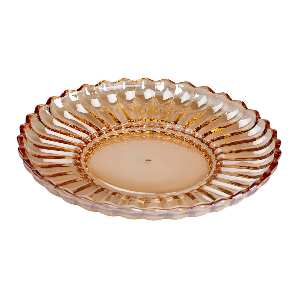 Блюдо сервировочное стеклянное для подачи закусок/десертов/фруктов Ø 28 Прозрачный (HP-YH-52)