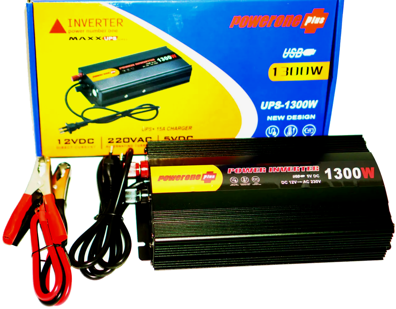 Инвертор автомобильный PowerOne 12-220V 1300W с зарядкой аккумулятора Черный (22494790) - фото 9 Инвертор автомобильный PowerOne 12-220V 1300W с зарядкой аккумулятора Черный (22494790) - фото 9