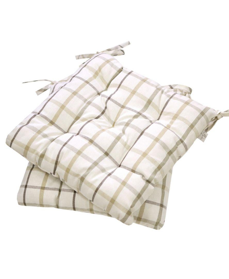 Подушка на стул Кантри 40х40 см Бежевая