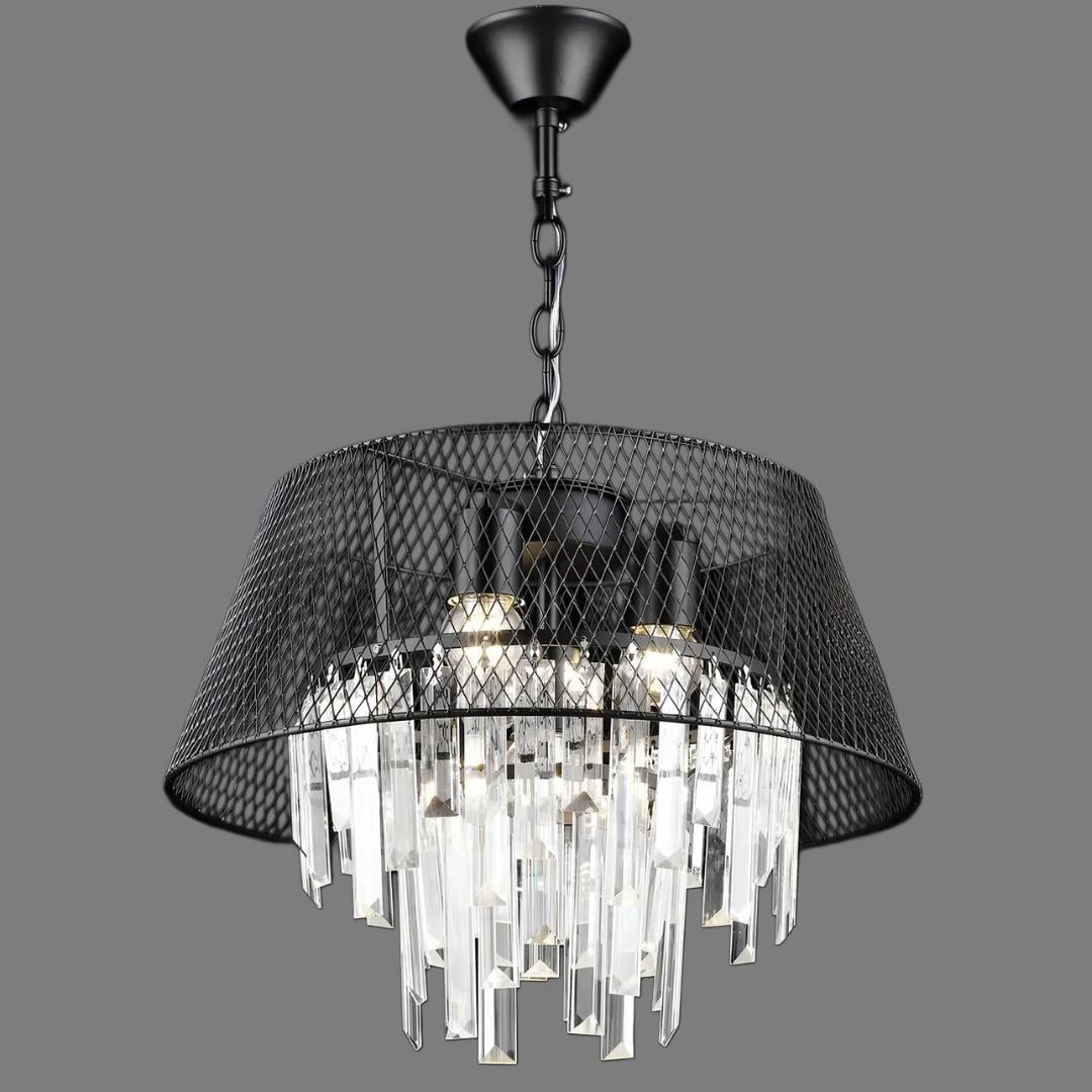 Люстра Sirius с хрустальным декором под четыре лампы Е27 Черный (B S2452/4 BK)