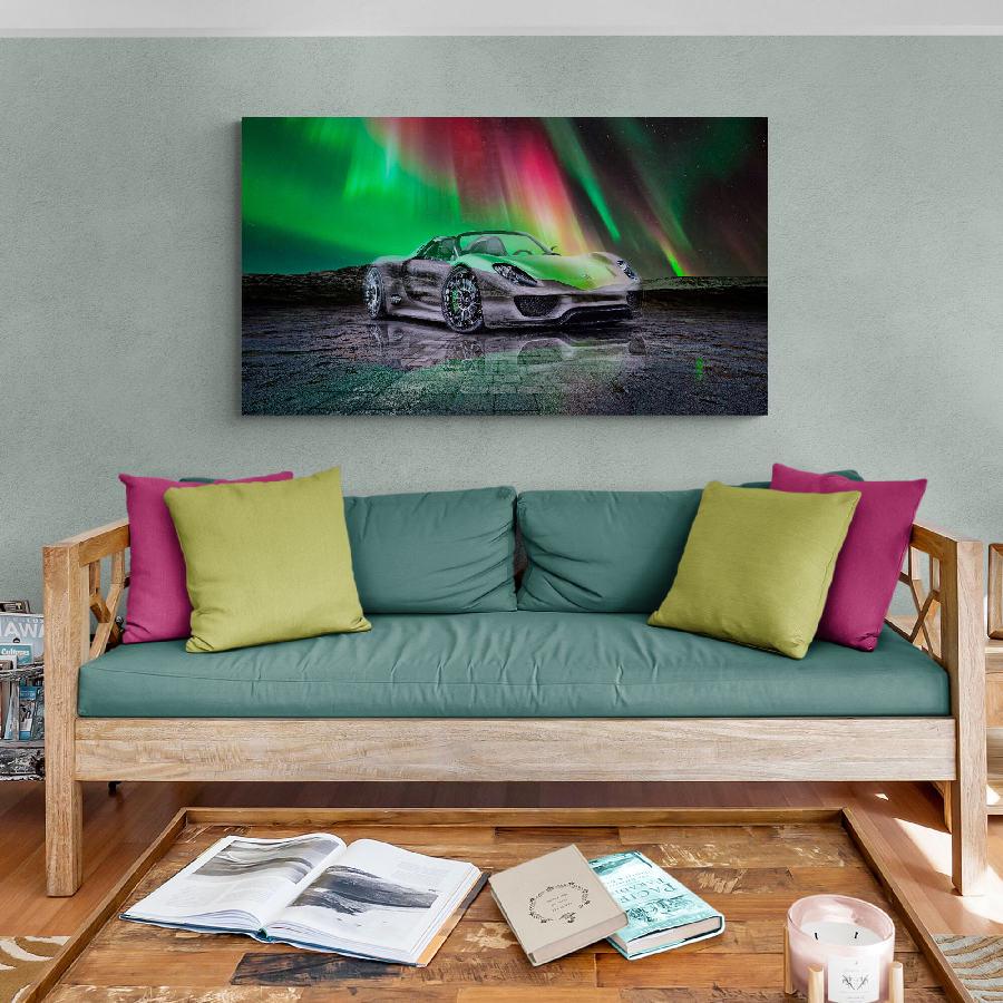 Картина на холсте HolstPrint Спорткар Porsche 911 50х100 см