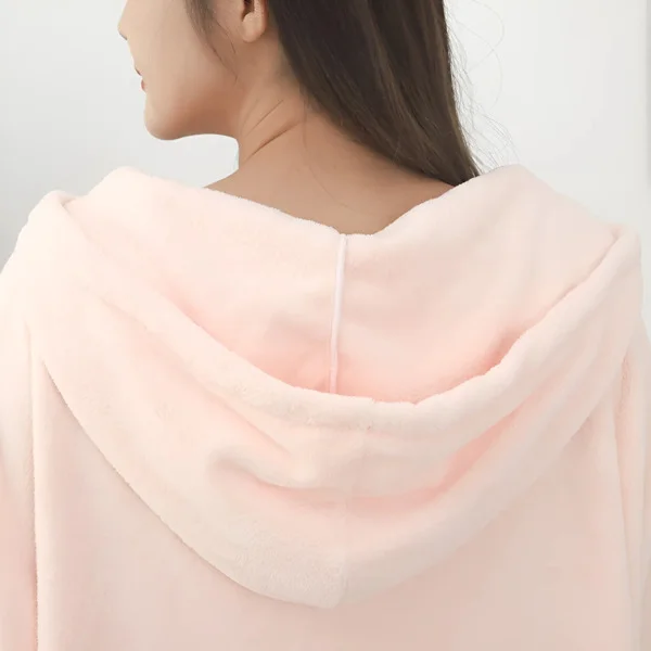 Полотенце-халат с капюшоном 70x100 см Розовый (C00753-1) - фото 3 Полотенце-халат с капюшоном 70x100 см Розовый (C00753-1) - фото 3