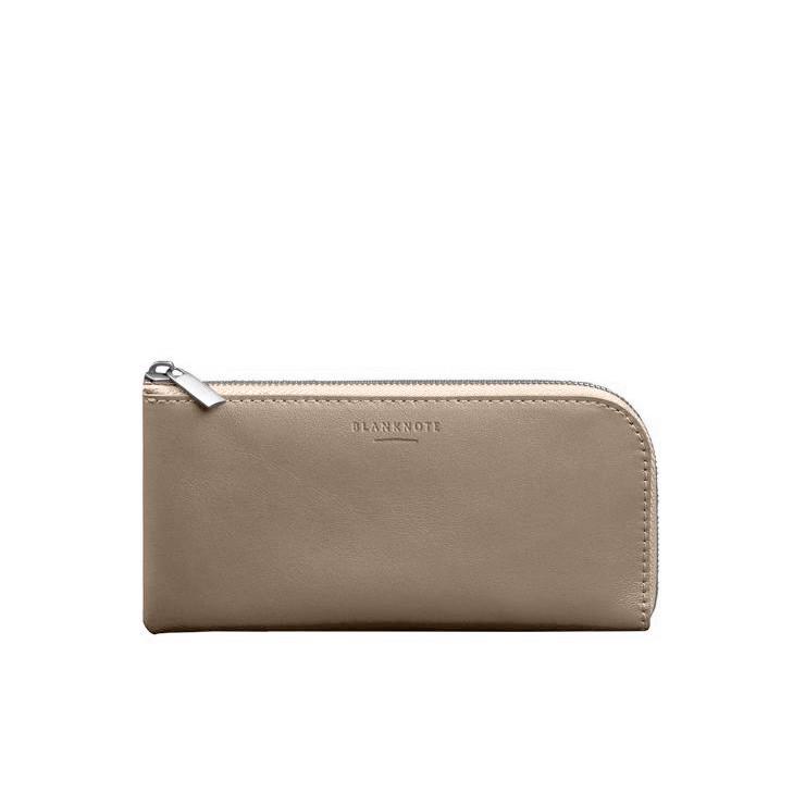 Портмоне-купюрщик кожаный на молнии 14.1 Светло-бежевый (A-028721)