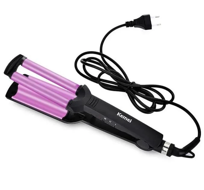 Плойка тройная Kemei KM 2022 с керамическим покрытием для локонов (7700)