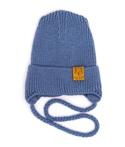 Шапка детская для мальчиков Лисенок DV314 хлопок 38-42 см Голубой