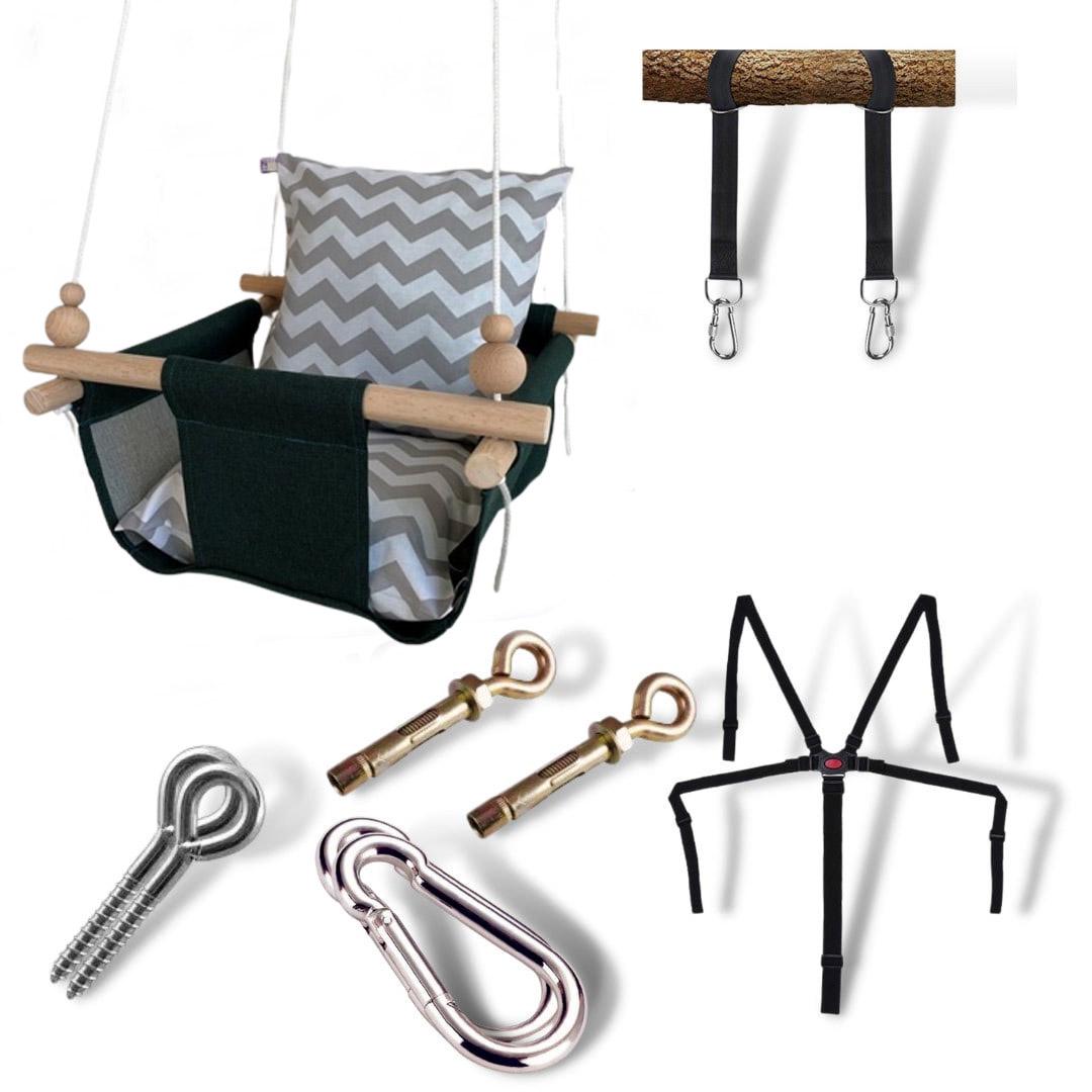 Детская качеля Infancy Зигзаги Серый/Темно-зеленый (9672101)