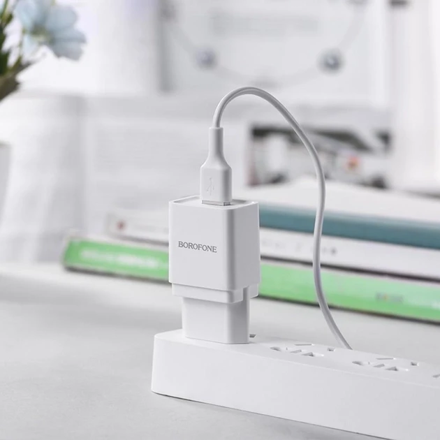Зарядное устройство Borofone BA19A USB 1A Белый (18925465) - фото 4 Зарядное устройство Borofone BA19A USB 1A Белый (18925465) - фото 4