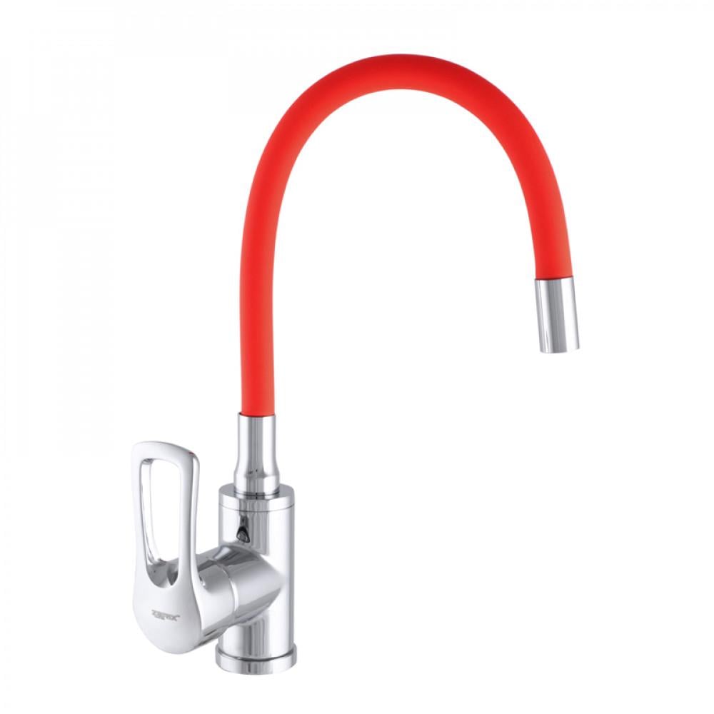 Смеситель для кухни Zerix SAR 181 ZX2672 с гибким изливом Красный (128475)