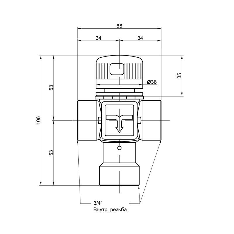 Термостатический смеситель ICMA №149 3/4" 30-60 °С - фото 2