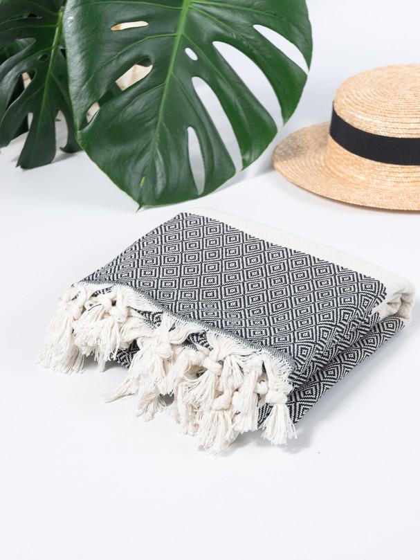 Полотенце пляжное Peshtemal Elmas 100х180 см Черное (26924029) - фото 4