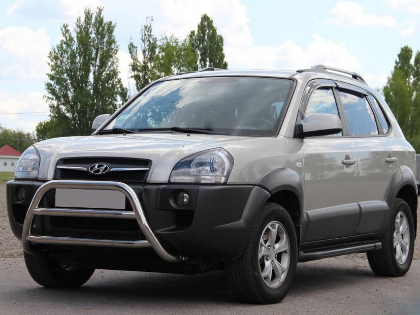 Кенгурятник WT022 CAN для Hyundai Tucson JM 2004- гг. нержавеющая сталь Хром