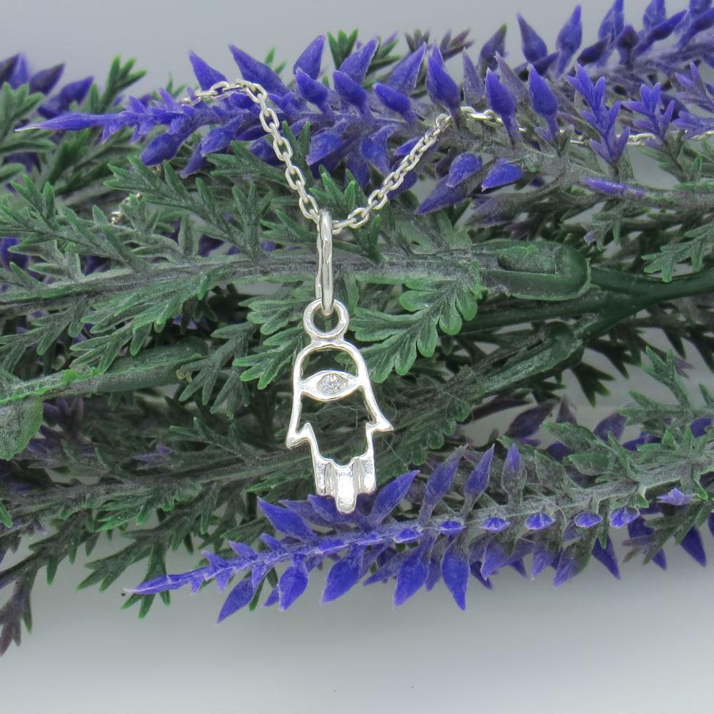 Серебряный подвес с фианитом Хамса маленькая (1133892087) - фото 3