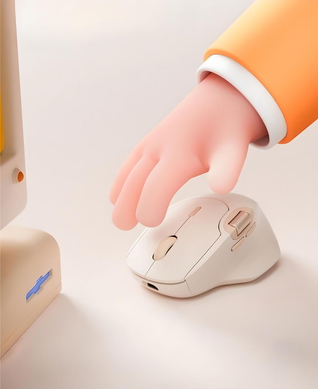 Мышь RAPOO MT560 с комбинированным подключением/боковым колесиком 4000 DPI Milk tea brown (2584015726) - фото 2