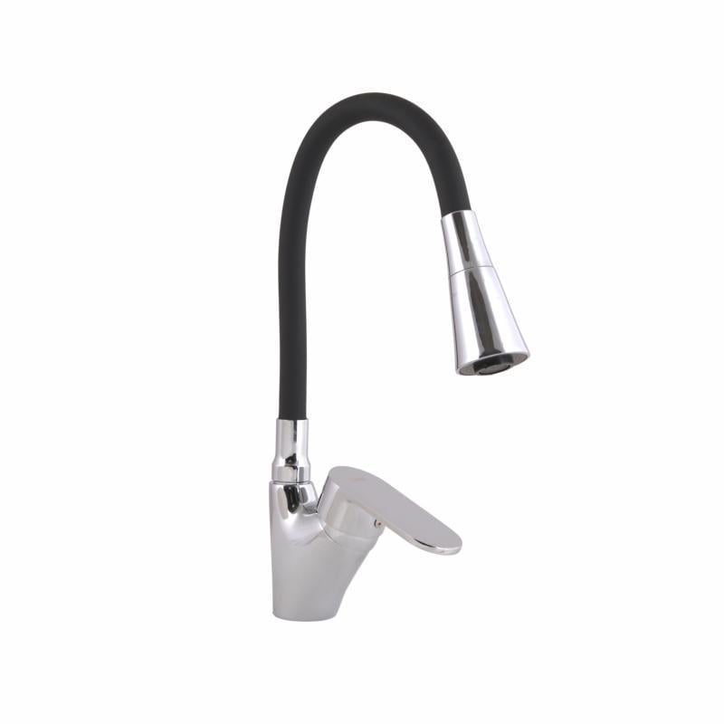 Смеситель для кухни Lidz Tani 007F3 с гибким изливом k40 Chrome/Black (LDTAN007F3BCR37649)