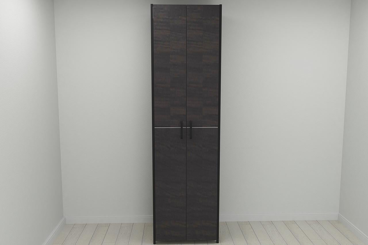 Шкаф Ferrum-decor Гардероб Уни секция 6 серии Конект металл/ДСП 16 мм 220x60x50 см Черный/Венге Магия (FRD-104572)