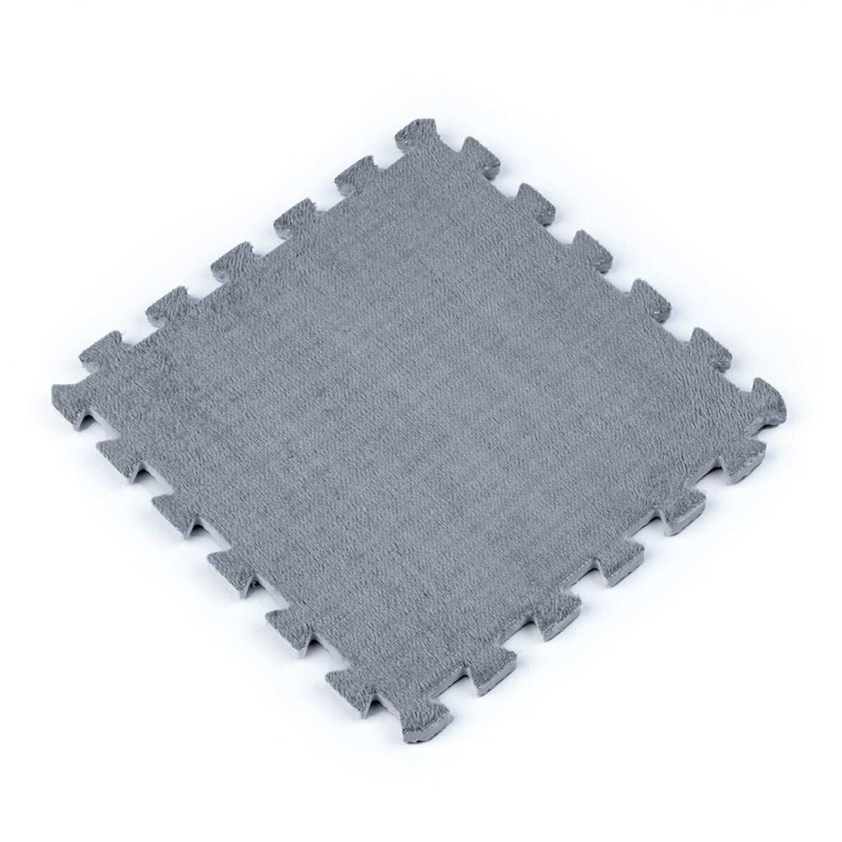 Ковровая плитка Пазл плюшевый 30х30х1 см Светло-серый (SW-00002080)