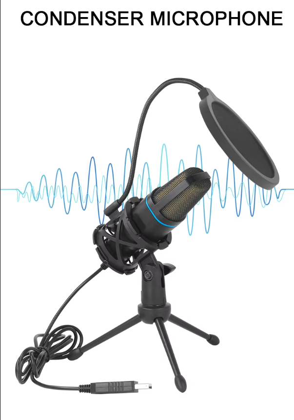 Микрофон конденсаторный USB с RGB подсветкой для стрима блоггера - фото 5 Микрофон конденсаторный USB с RGB подсветкой для стрима блоггера - фото 5