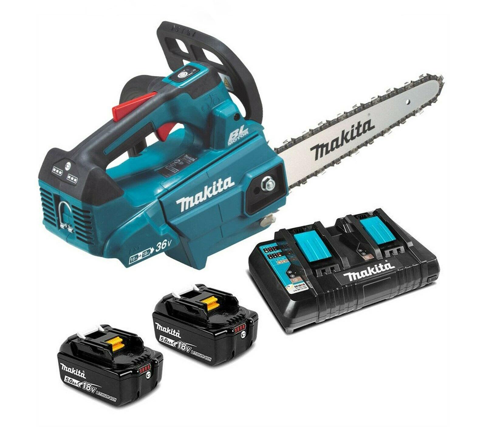 Акумуляторна ланцюгова пила Makita DUC256PT2 + 2 АКБ 18 V 5 Ah + З/П для дерева ручна електрична (2x18В, 250мм) (4017)