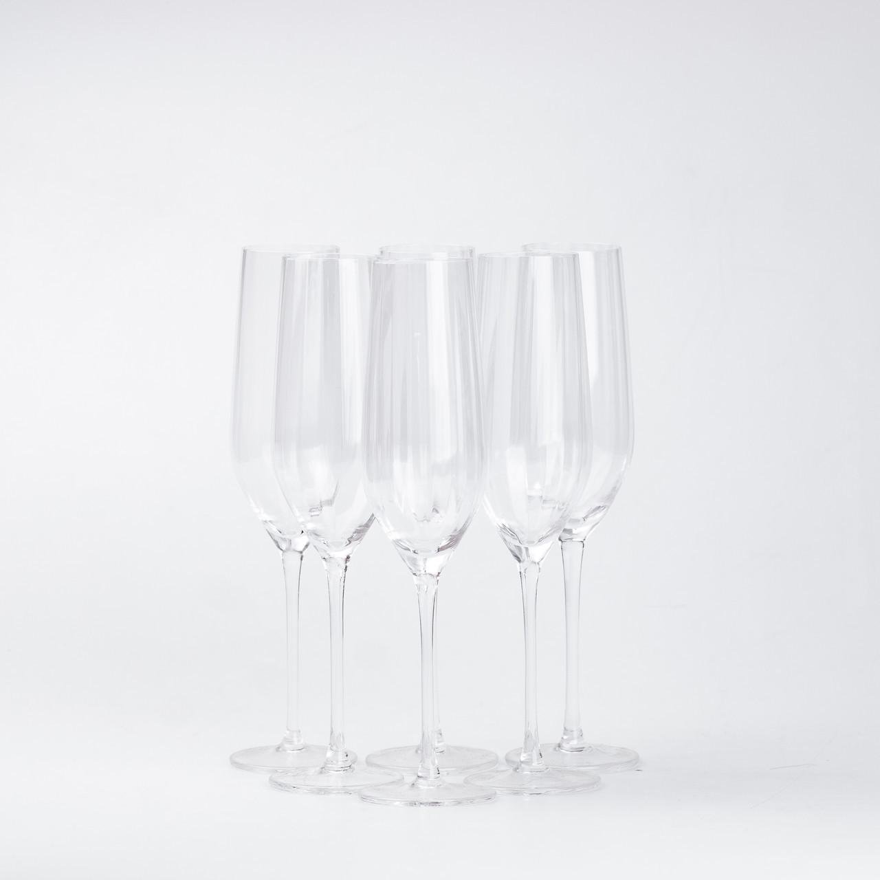 Бокалы для шампанского 350 мл 6 шт. Прозрачный