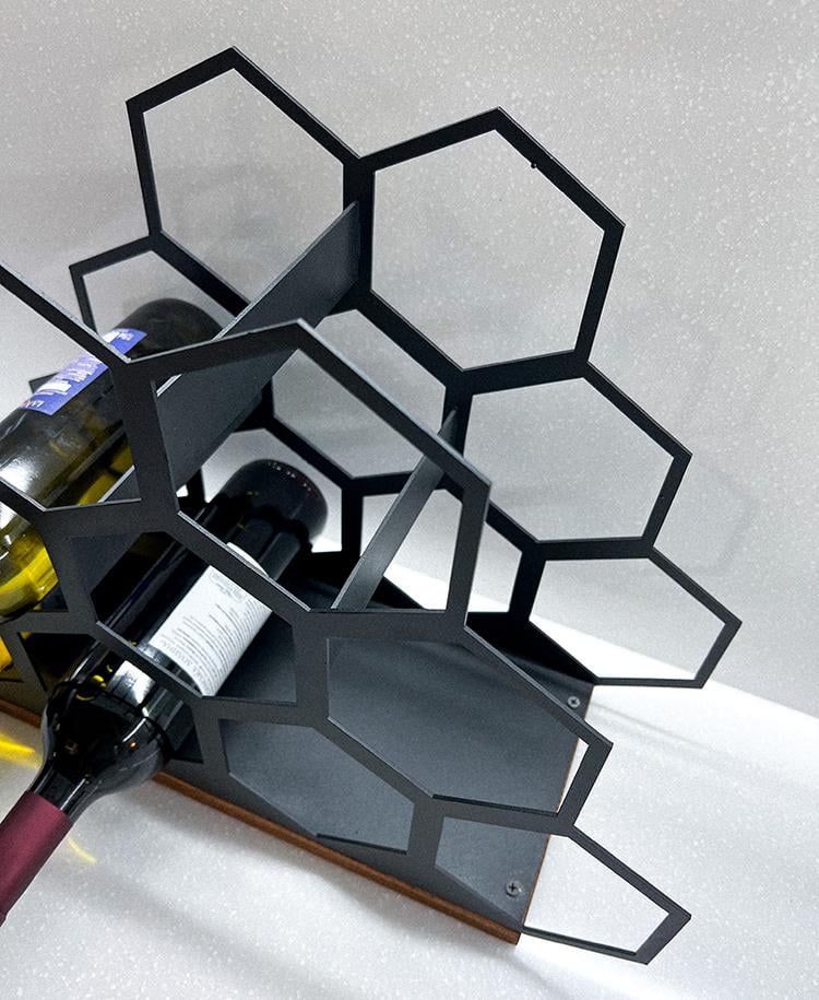 Подставка для вина NC Home Соты из деревянного основания на 9 бутылок (110224) - фото 5 Подставка для вина NC Home Соты из деревянного основания на 9 бутылок (110224) - фото 5