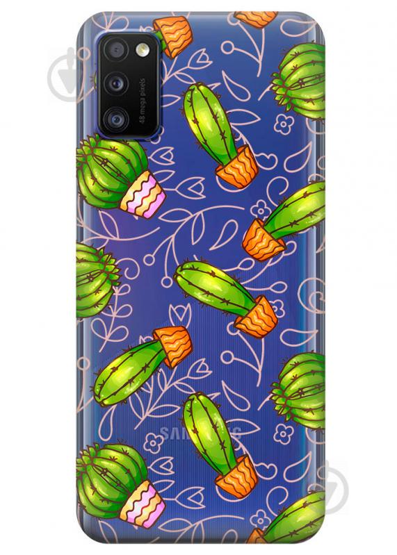 Прозорий силіконовий чохол iSwag для Samsung Galaxy A41 з малюнком - Арт кактуси (KS3099)
