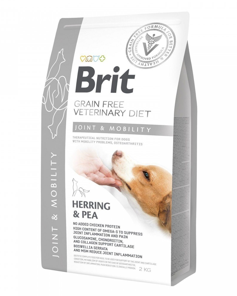 Корм сухий Brit GF VetDiet Dog Mobility для собак для здоров'я суглобів з оселедцем/лососем/горохом та гречкою 2 кг