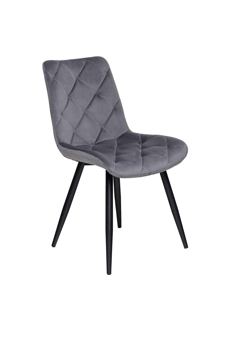 Стул для кухни Vetro Mebel M-45 металл/ткань велюр Черный/Серый (46244)