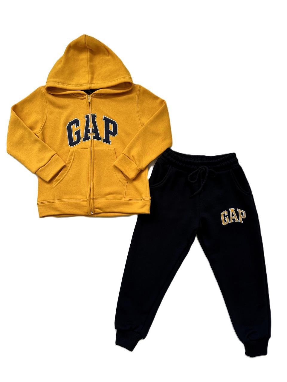 Спортивний костюм дитячий Gap худі на блискавці/джогери 5-6 років 110-116 см Жовтий/Темно-синій (2410218978)