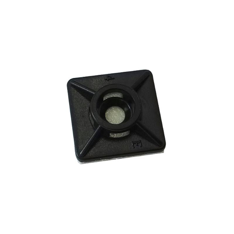 База для двух хомутов/стяжек Elematic 27х27 мм клеевая нейлон 100 шт. Черный (JS0010000CTB2727N1)