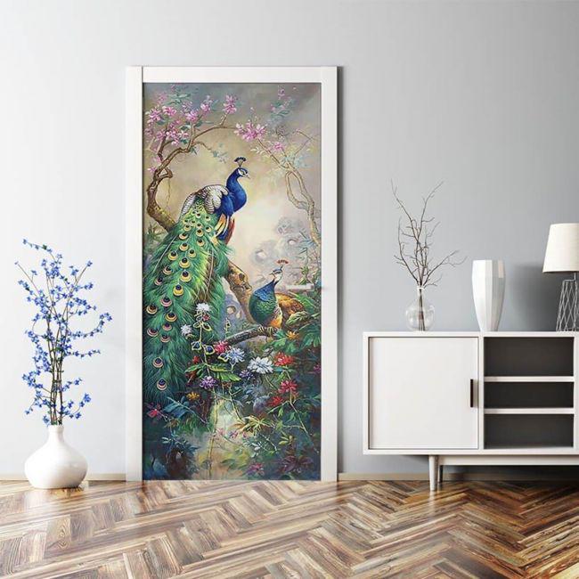 Наклейка интерьерная на двери Sticker Wall SW-00000932 Павлины 104х210 см