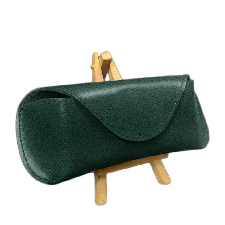 Чехол кожаный для очков с клапаном на магните Краст Зеленый (A-027725)