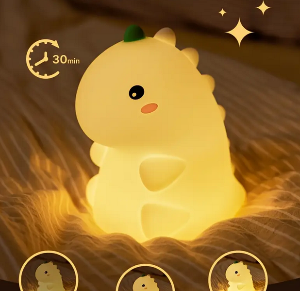 Нічник силіконовий Динозавр з таймером Білий (SAM-900) - фото 2 Нічник силіконовий Динозавр з таймером Білий (SAM-900) - фото 2