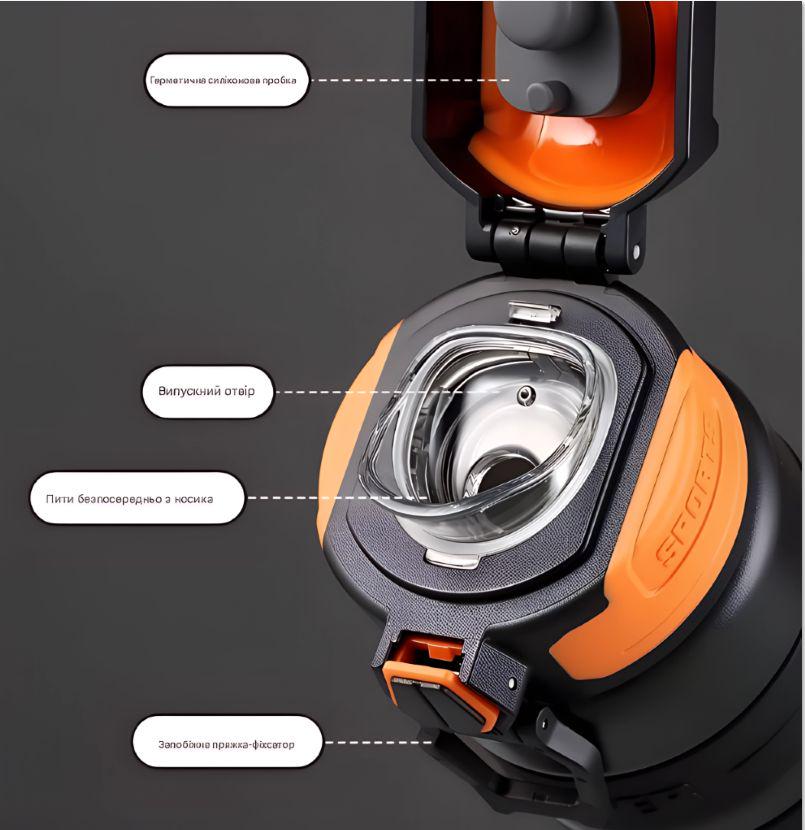 Термос бутылка из нержавеющей стали KANGZYUAN с двойной стенкой вакуумный 800 мл Черный (2466153598) - фото 2 Термос бутылка из нержавеющей стали KANGZYUAN с двойной стенкой вакуумный 800 мл Черный (2466153598) - фото 2