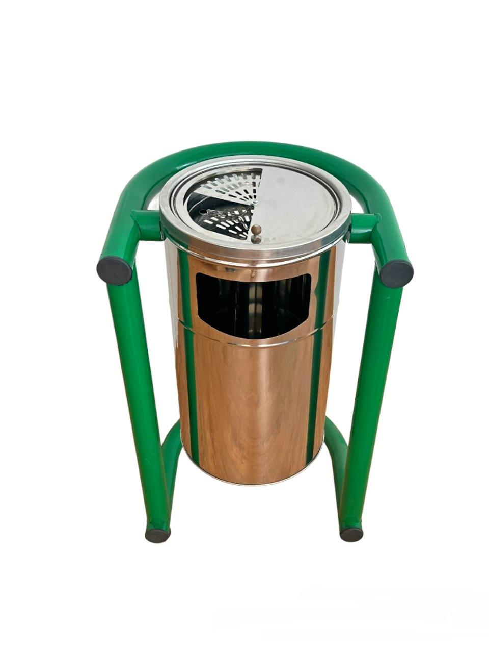 Урна-пепельница уличная MAXIFLOW из нержавеющей стали на подставке на 42 л (4505.5044S.430.00) - фото 5