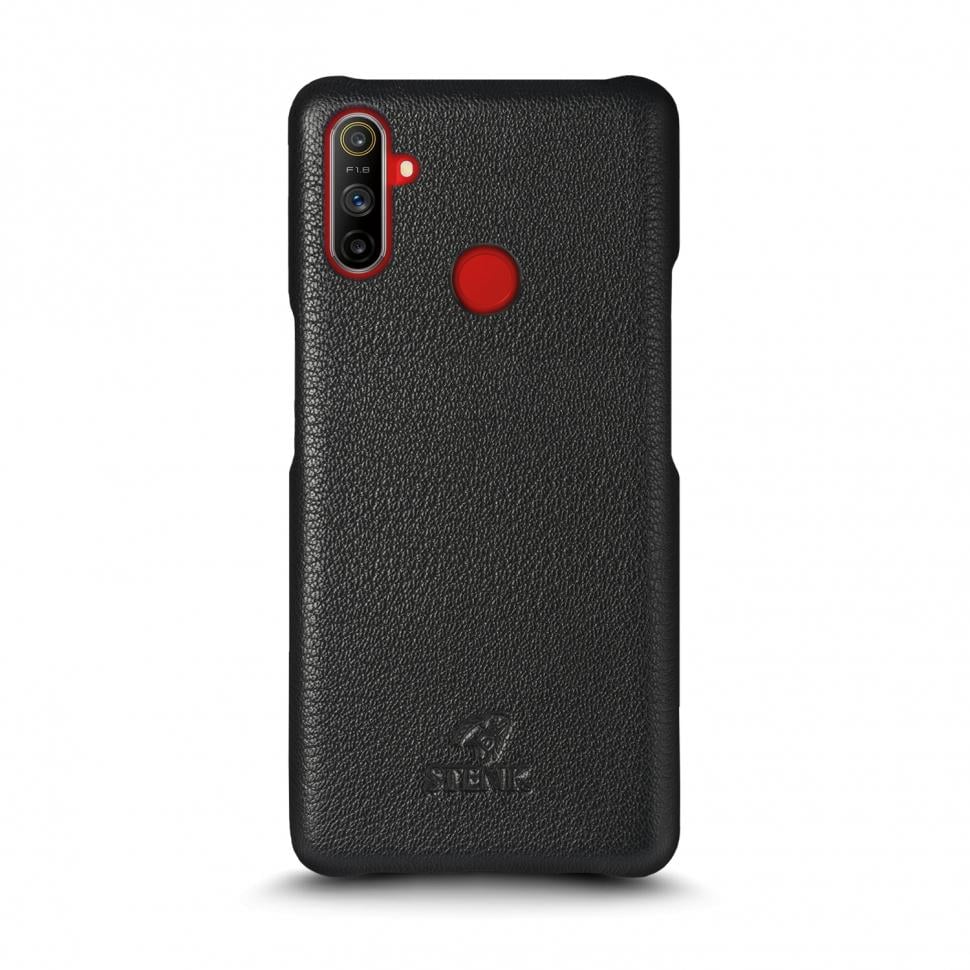 Кожаная накладка Stenk Cover для Realme C3 Черный (69397)