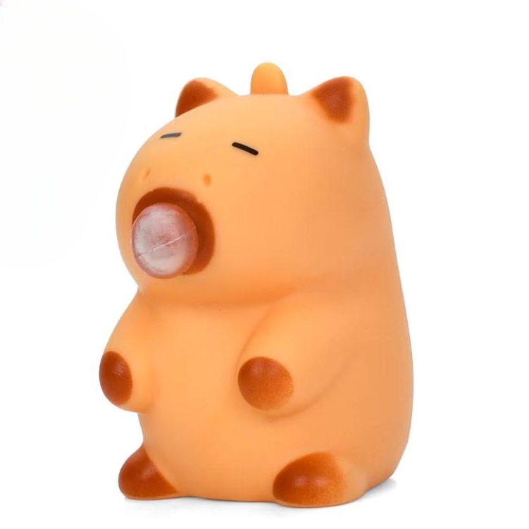 Игрушка антистресс Капибара надувающая жвачку 5,5 см (NR0367)