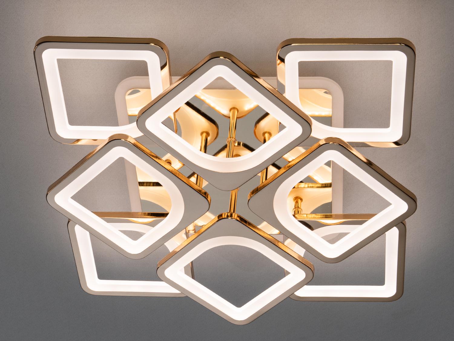 Люстра светодиодная S8060-4+4G-LS 130W на 19 м2 Золотой (1488828977)