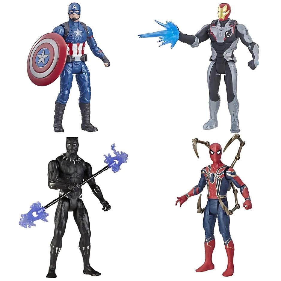 Набор фигурок Hasbro Avengers 4в1 Капитан Америка/Человек Паук/Железный человек/Черная Пантера 15 см