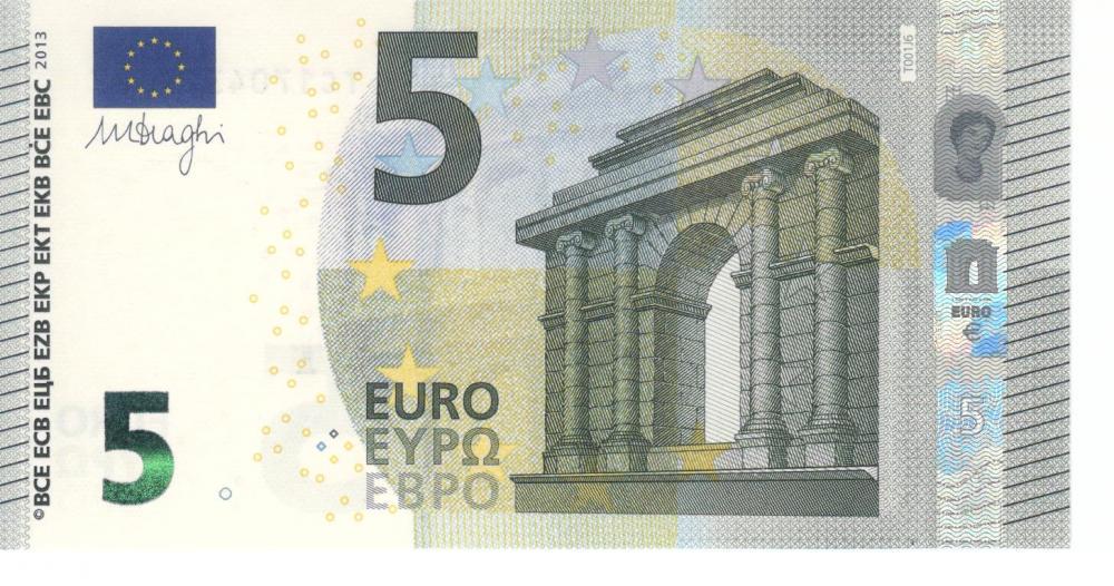 Коллекционная банкнота Ирландия 5 евро 2013 TC T001 UNC (Б06764)