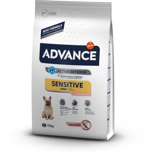 Корм для собак Advance Dog Mini Sensitive для малых пород с чувствительным пищеварением 7,5 кг