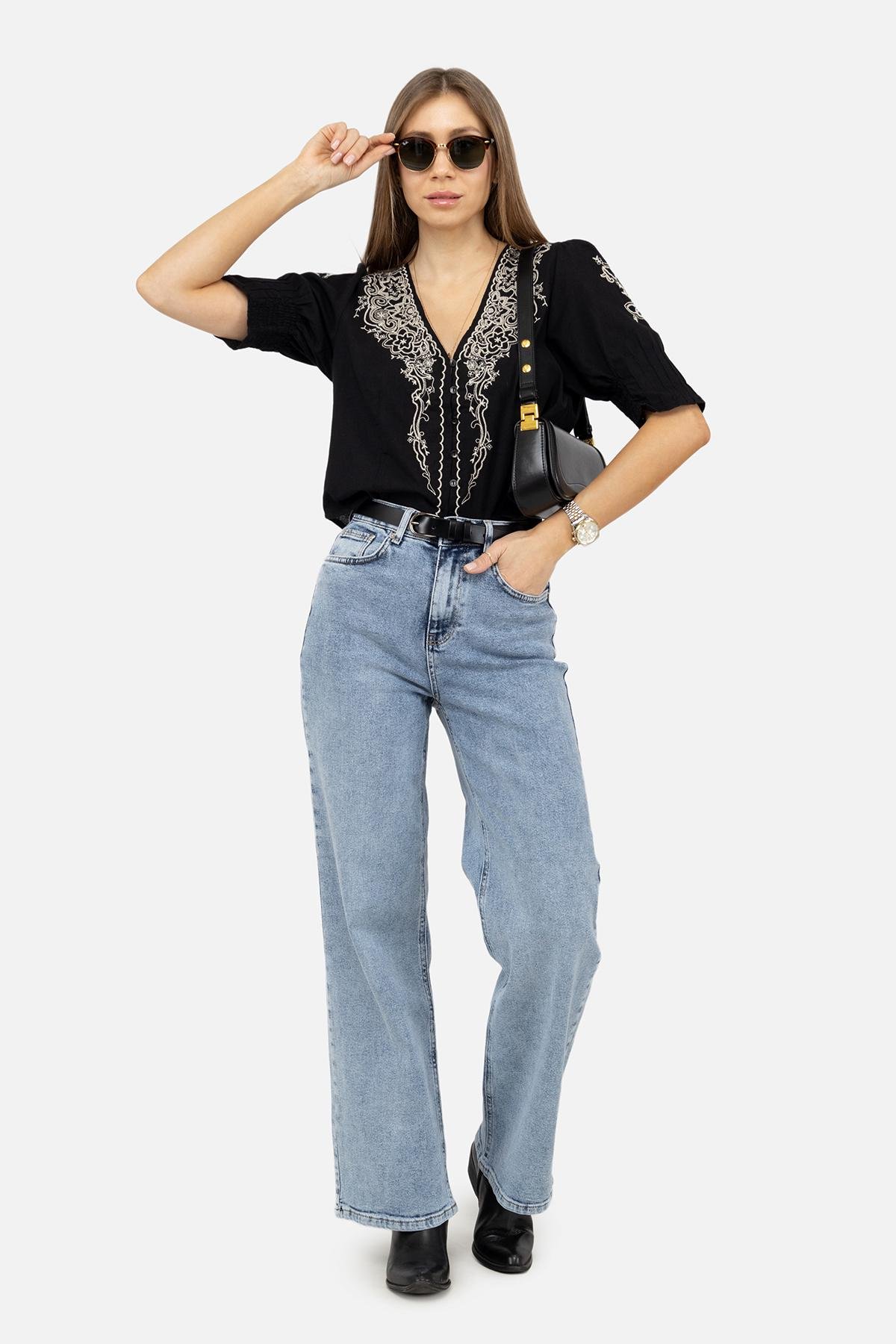 Вышиванка женская ЦБ-00245318 с коротким рукавом р. 44 Черный (SKT000981215) - фото 2 Вышиванка женская ЦБ-00245318 с коротким рукавом р. 44 Черный (SKT000981215) - фото 2