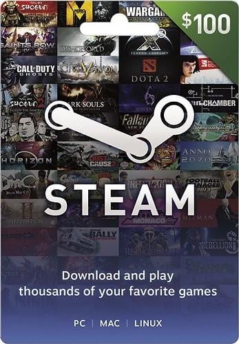 Електронний код Steam Wallet Cards на суму 100 usd US-регіон