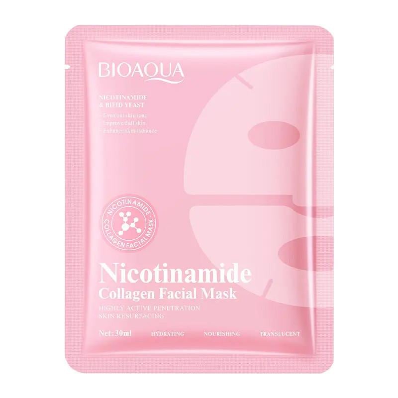 Маска-патч на все лицо гидрогелевая Bioaqua Niacinamide Collagen Facial Mask с ниацинамидом 30 мл (38310145) Маска-патч на все лицо гидрогелевая Bioaqua Niacinamide Collagen Facial Mask с ниацинамидом 30 мл (38310145)