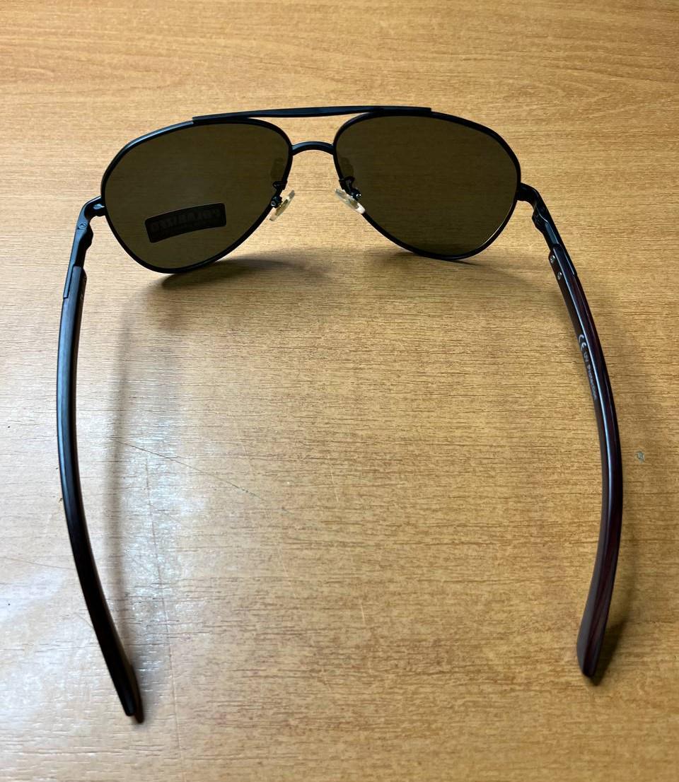 Солнцезащитные очки мужские Polaroid 2025 Aviator UV400 поляризационные антибликовые Серо-зеленый (ec1258d8) - фото 7