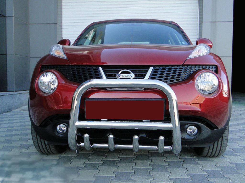 Кенгурятник QT006 CAN для Nissan Juke 2010-2019 гг. нержавеющая сталь Хром