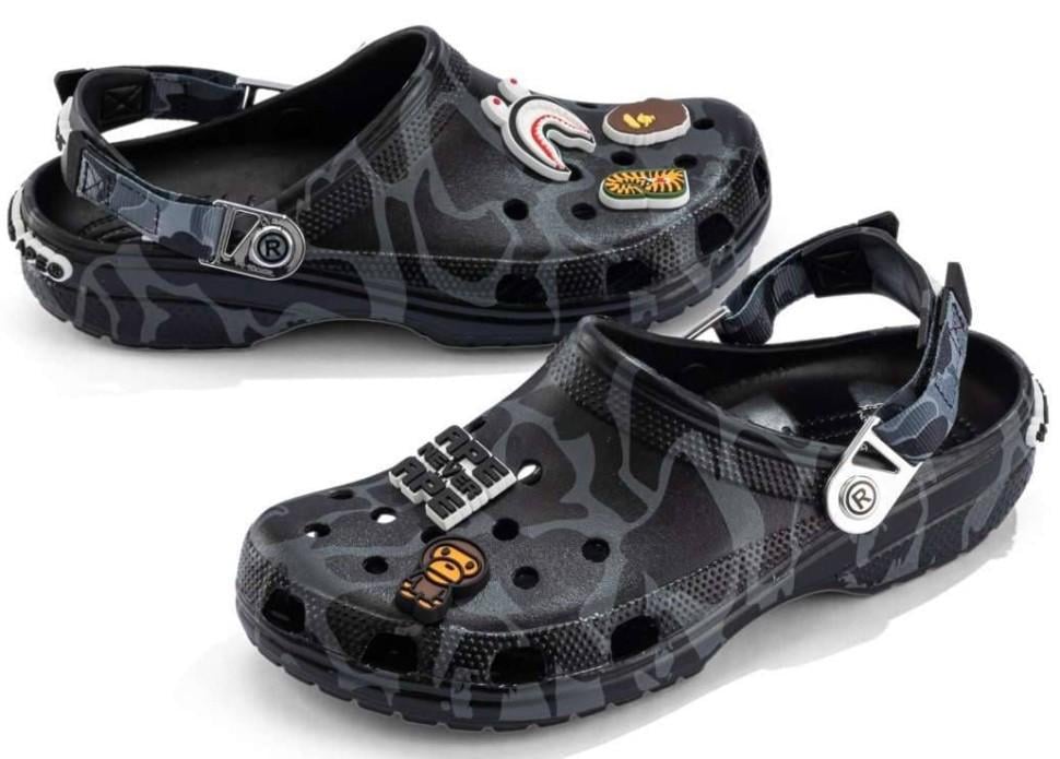 Крокси жіночі Crocs x A Bathing Ape Camo р. 36-37 Чорний (25807)