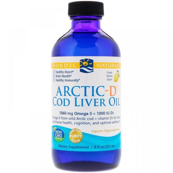 Жир из печени трески Nordic Naturals Arctic-D Cod Liver Oil 8 ун. 237 мл Lemon